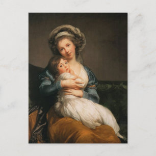 Louise Le Brun- Self Portrait with Her Daughter Postcard