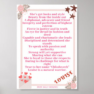 "Louise" Name Poem Poster