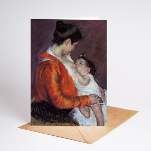 Louise Nursing Her Child   Mary Cassatt Card