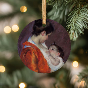 Louise Nursing Her Child   Mary Cassatt Ceramic Ornament