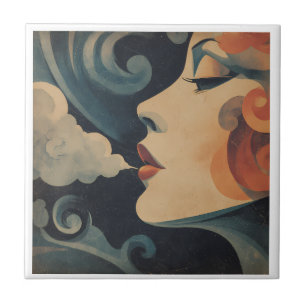 Louise Under Glass Square Ceramic Tile