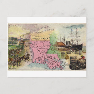 Louisiana, 1889 vintage card
