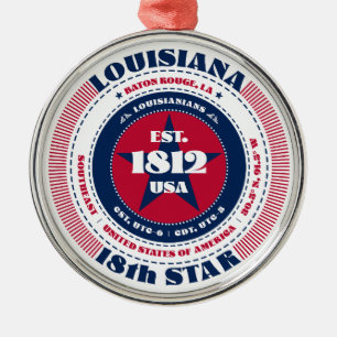 Louisiana 18th State Christmas Ornament