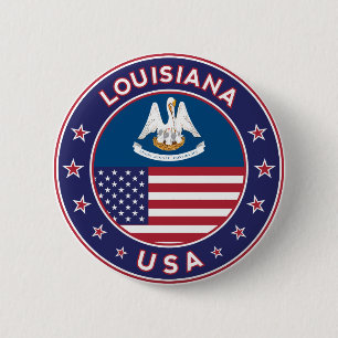 Louisiana 6 Cm Round Badge