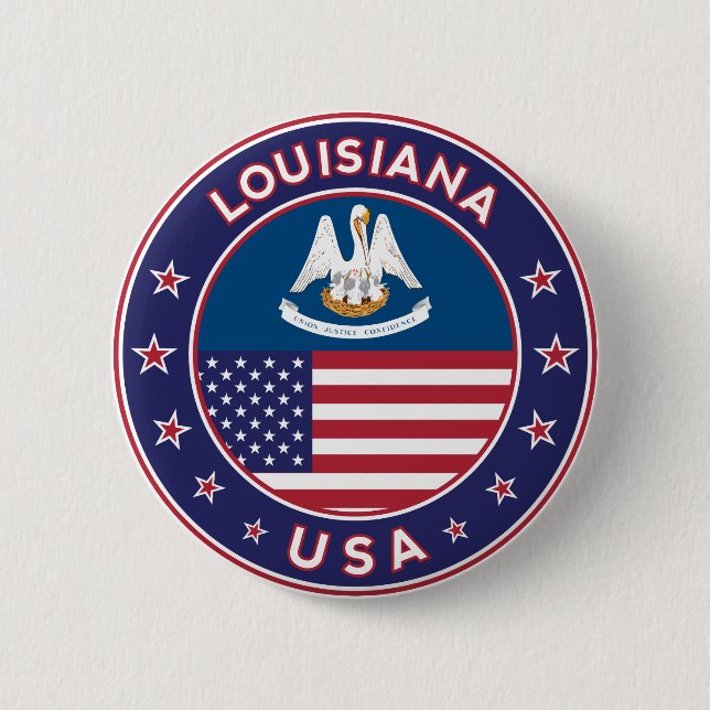 Louisiana 6 Cm Round Badge (Front)