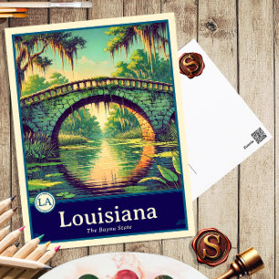 Louisiana   Anime Style Cel Shaded Postcard