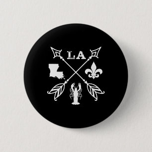Louisiana Arrow T Shirt New Orleans Mardi Gras 6 Cm Round Badge