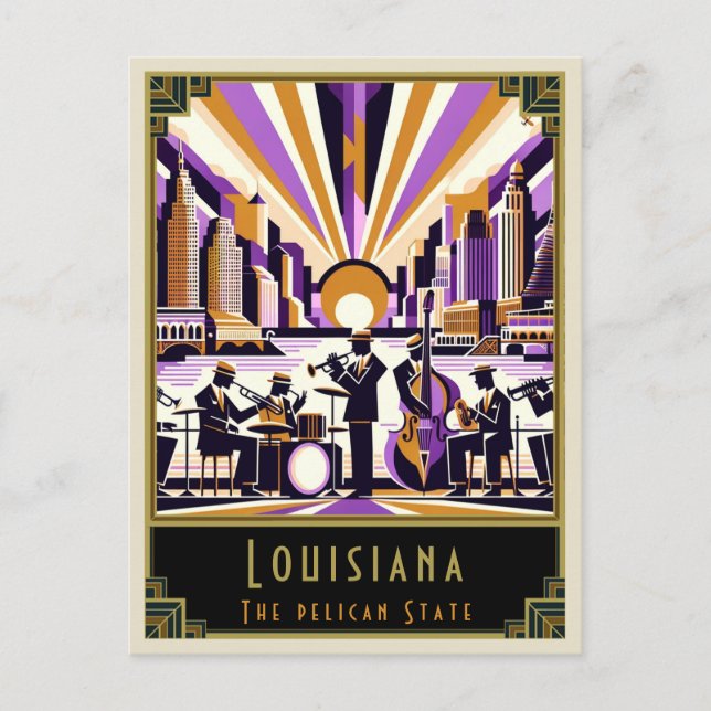 Louisiana | Art Deco Postcard (Front)