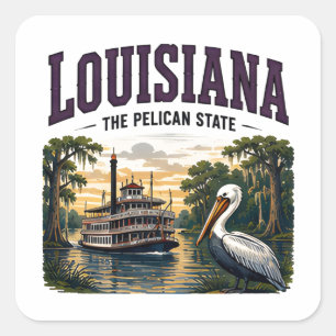 Louisiana Bayou Heritage Adventure Square Sticker