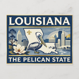 LOUISIANA Bayou Southern Heritage Emblem Postcard