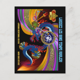 Louisiana Bicent. Mardi Gras Dual Logo Postcard
