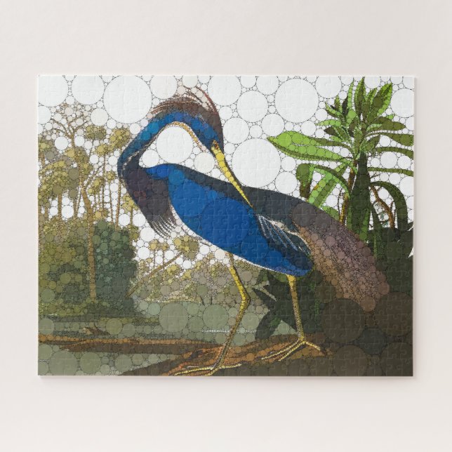 Louisiana Blue Heron by After John James Audubon Jigsaw Puzzle (Horizontal)