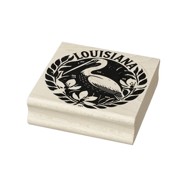 Louisiana Brown pelican State Bird                 Rubber Stamp (Stamp)