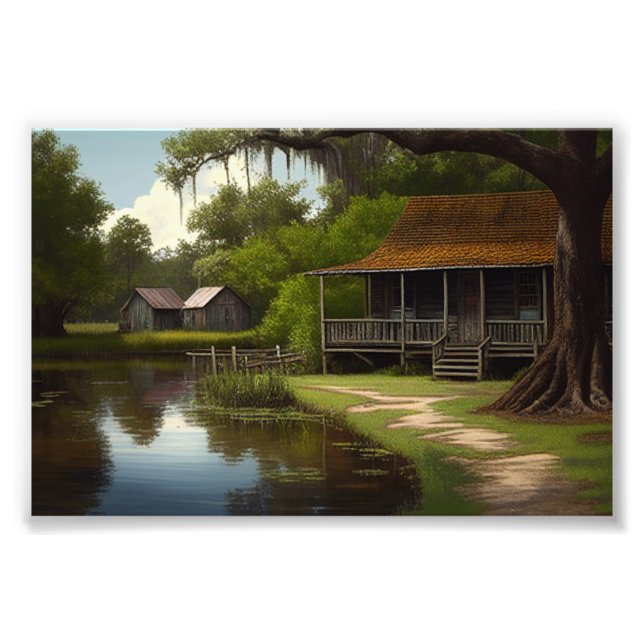Louisiana Cabin, Louisiana Art, Cajun Culture Photo Print (Front)