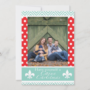 Louisiana Cajun Christmas Cards- Red and Blue Holiday Card