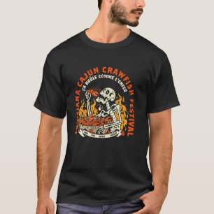 Louisiana Cajun Crawfish Boil Festival Retro Skele T-Shirt