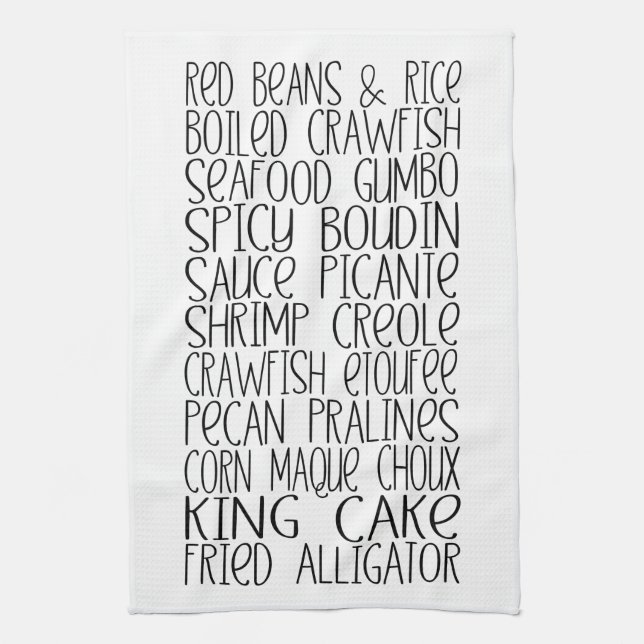 Louisiana Cajun Food Cajun Kitchen Tea Towel (Vertical)
