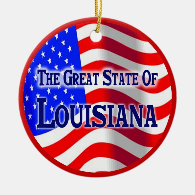 Louisiana Ceramic Ornament (Front)