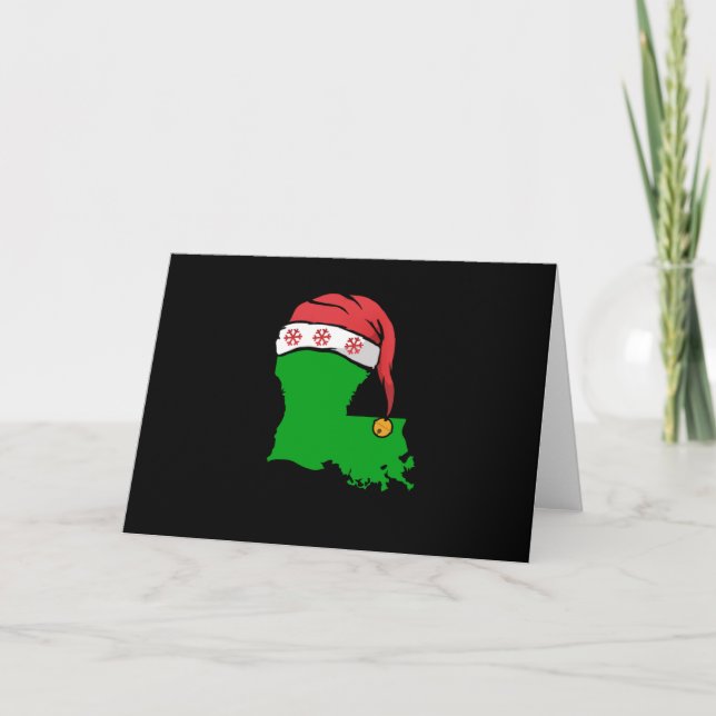 Louisiana Christmas Cute Christmas Gift Green US Card (Front)
