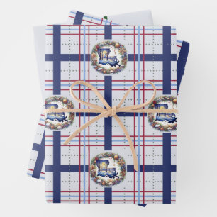 Louisiana Christmas Gift Wrapping Paper Sheet