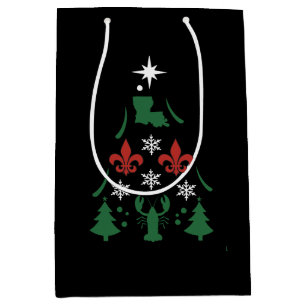 Louisiana Christmas Holiday Cajun  Medium Gift Bag