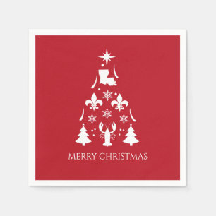 Louisiana Christmas Holiday Cajun  Napkin