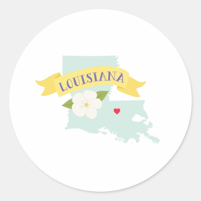 Louisiana Classic Round Sticker (Front)