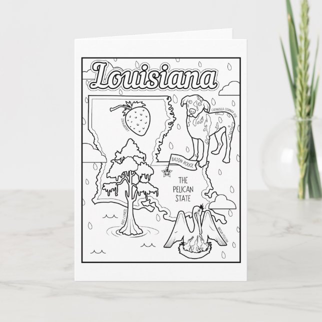 louisiana colour me collage holiday card (Front)