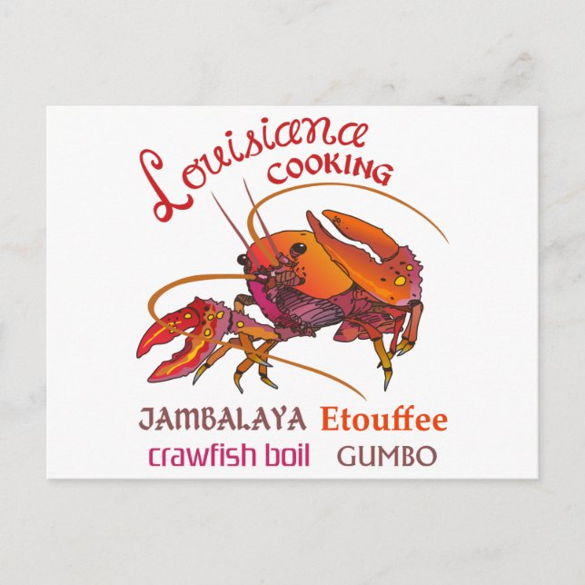 Louisiana Cooking Postcard (Front)