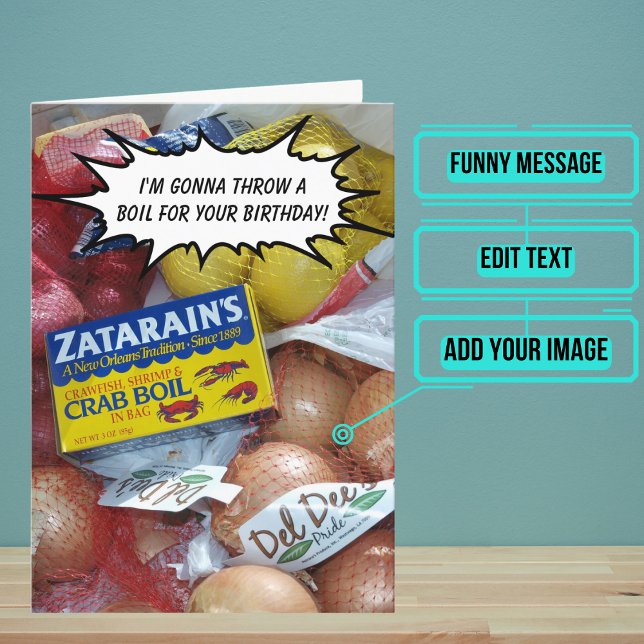 Louisiana Crawfish Boil Birthday Card (This card is for that special Cajun/Creole in your life who loves a good Louisiana crawfish boil. )