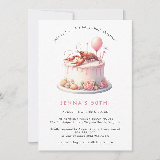 Louisiana Crawfish Seafood Boil Birthday Party  Invitation (Front)