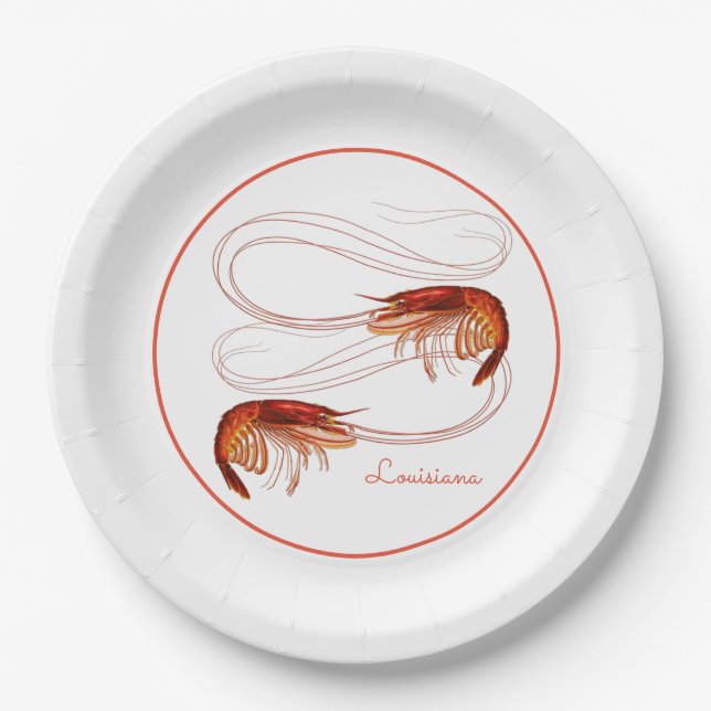 Louisiana Crayfish Paper Plate (Front)