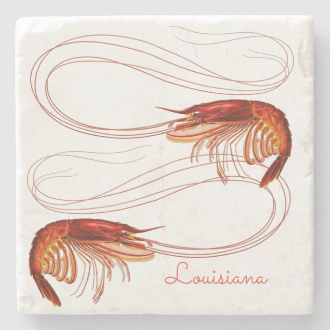 Louisiana Crayfish  Stone Coaster (Front)