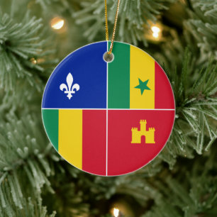 Louisiana Creole flag Ceramic Ornament