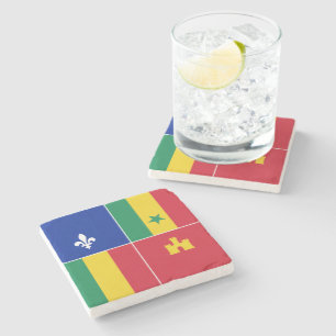 Louisiana Creole flag Stone Coaster