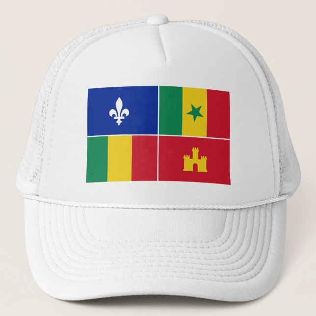 Louisiana Creole flag Trucker Hat (Front)