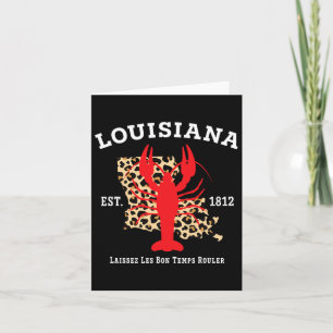Louisiana Est. 1812 Crawfish Leopard New Orleans M Card