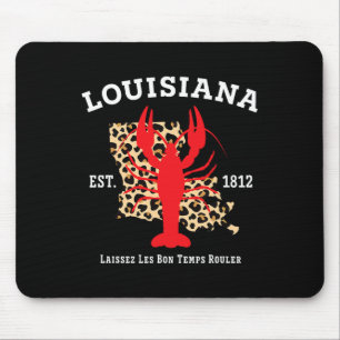 Louisiana Est. 1812 Crawfish Leopard New Orleans M Mouse Pad