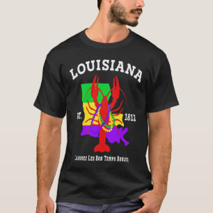 Louisiana Est 1812 Crawfish New Orleans Mardi Gras T-Shirt