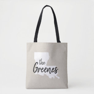 Louisiana Family Monogram State Tote Bag