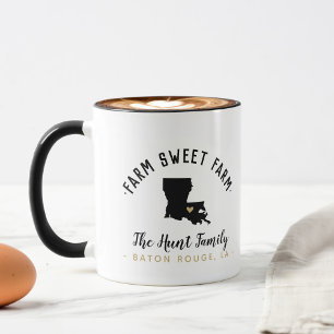 Louisiana Farm Sweet Farm Family Monogram Mug