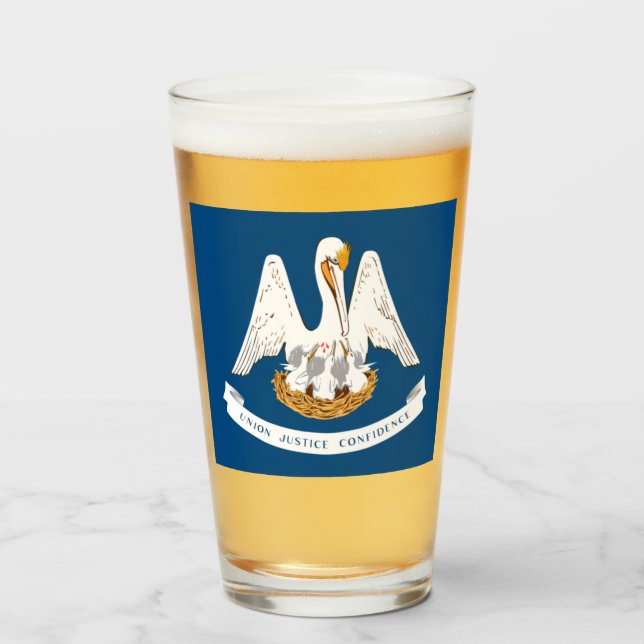 LOUISIANA FLAG GLASS (Front Filled)