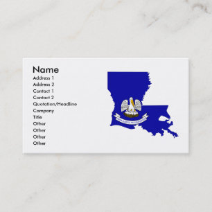 Louisiana Flag Map Business Card