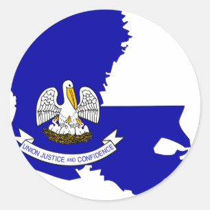 Louisiana Flag Map Classic Round Sticker