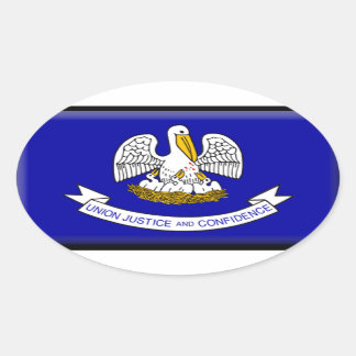 Louisiana Flag Oval Sticker