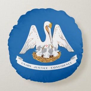 Louisiana flag round cushion
