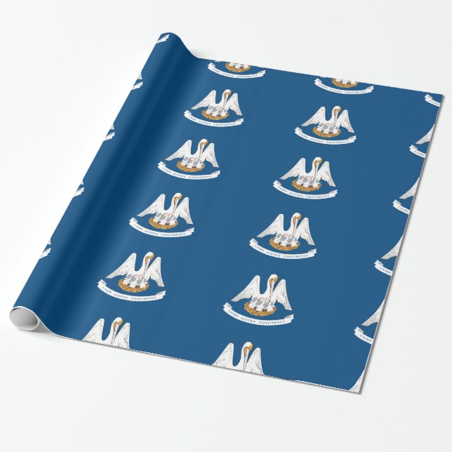 Louisiana flag wrapping paper (Unrolled)