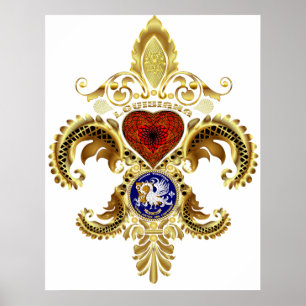 Louisiana Fleur De Lis Bicentennial Poster