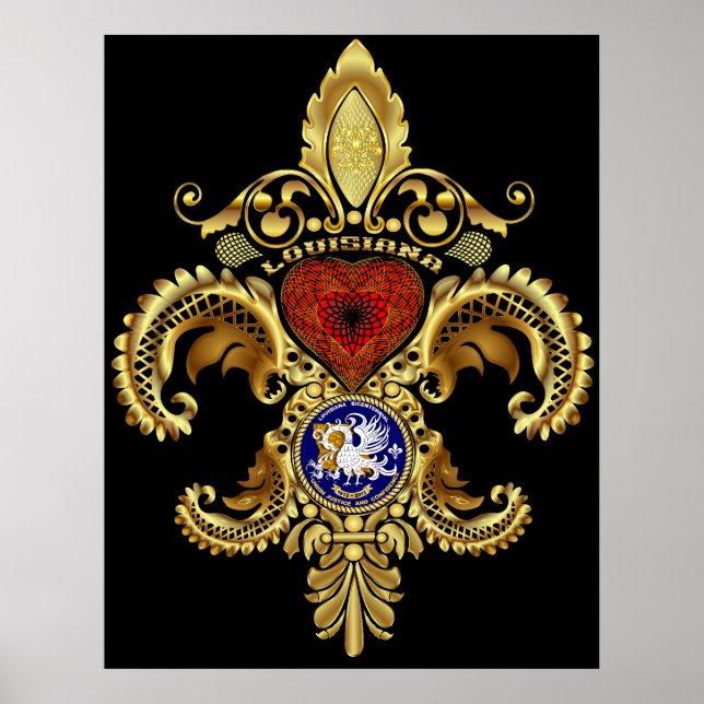 Louisiana Fleur De Lis Bicentennial Poster (Front)