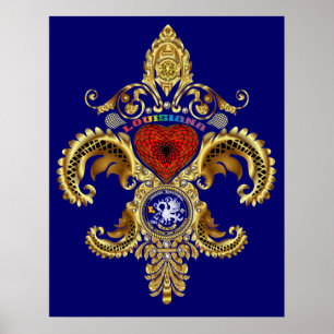 Louisiana Fleur De Lis Bicentennial Poster